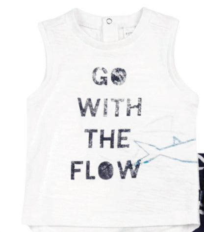 Kids 2-Piece Flow Logo Tank Top & Wave Print Jogger Pants