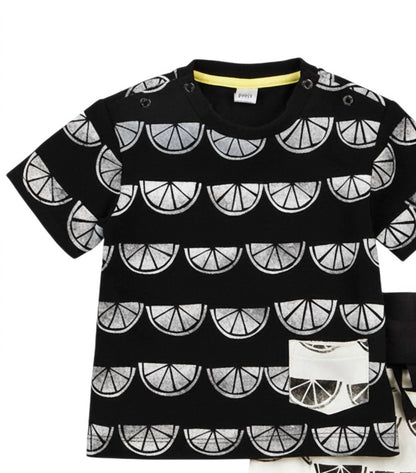 Kids 2-Piece Lemon Print Tee & Short Set
