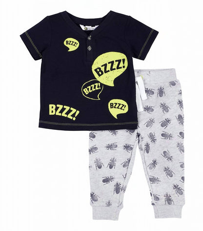 Kids Bugs 2-Piece Tee & Jogger Set