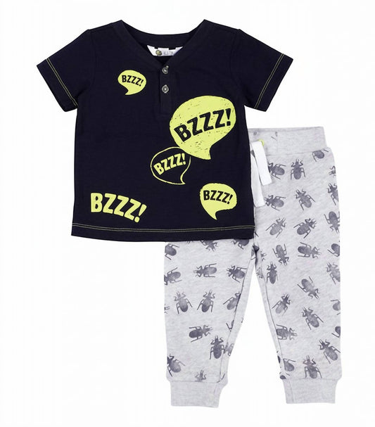 Kids Bugs 2-Piece Tee & Jogger Set
