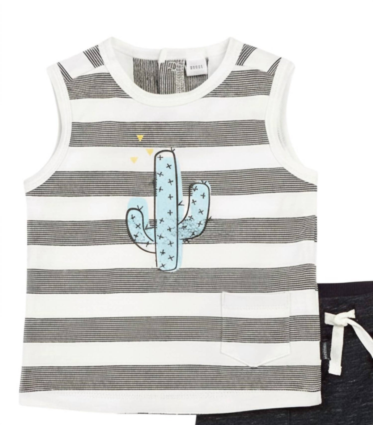Kids Cactus 2-Piece Stripe Tank Top & Short Set