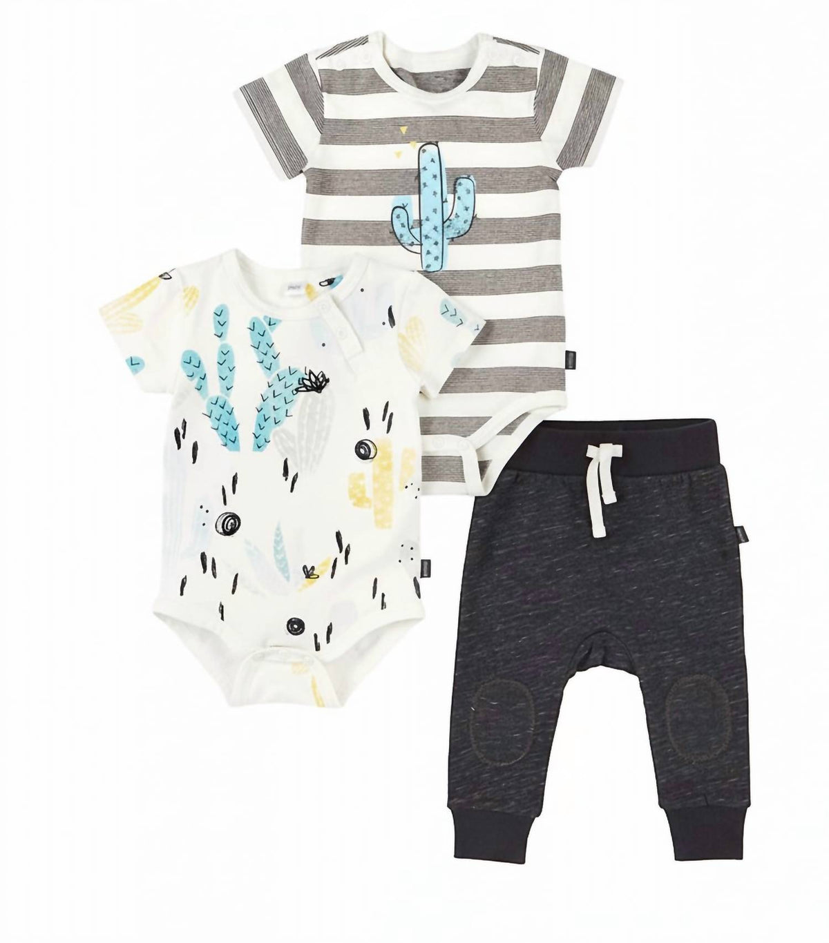 Kids Cactus Print Striped Onesies & Pants - Set Of Two