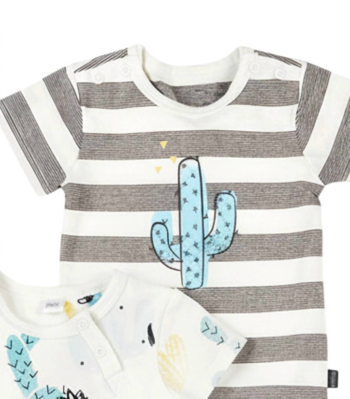 Kids Cactus Print Striped Onesies & Pants - Set Of Two