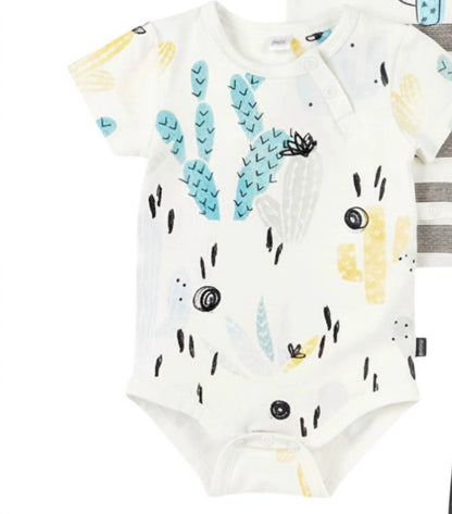 Kids Cactus Print Striped Onesies & Pants - Set Of Two