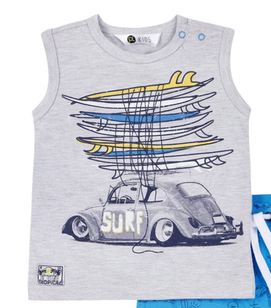 Kids Car Print 2-Piece Tee & Short Set