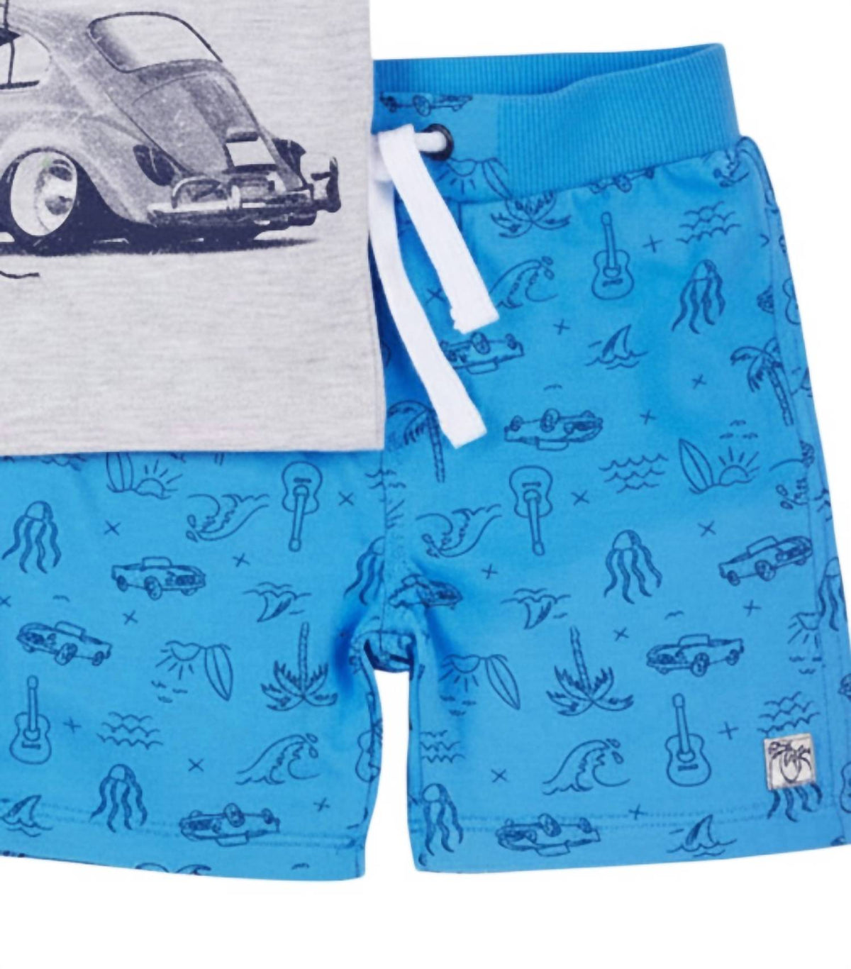 Kids Car Print 2-Piece Tee & Short Set