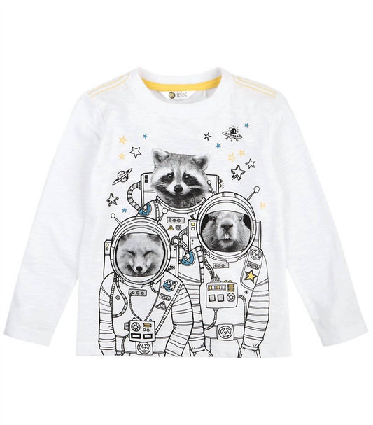 Kids Long Sleeve Astro Animal Crew T-shirt