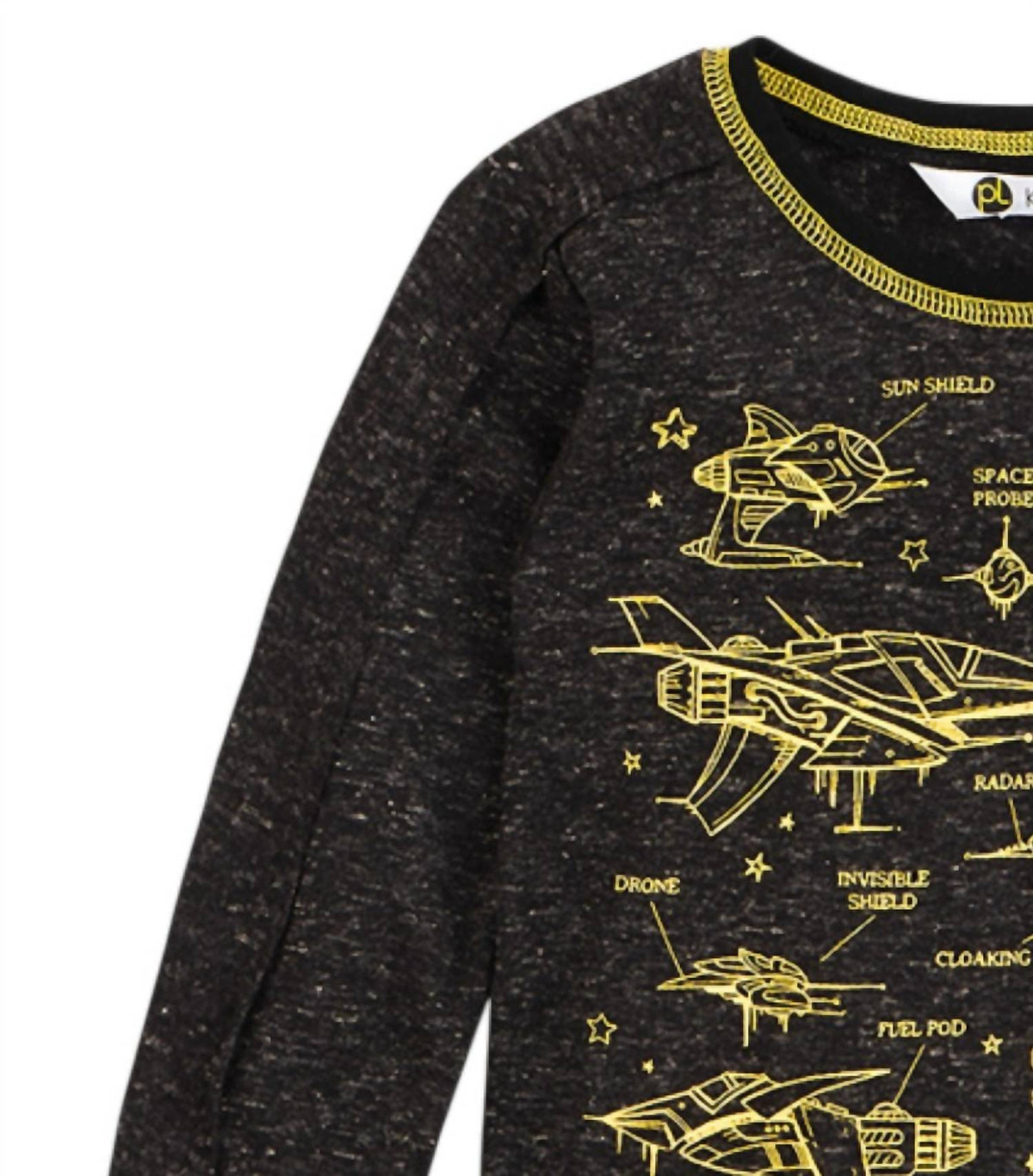 Kids Long Sleeve Spaceship T-shirt