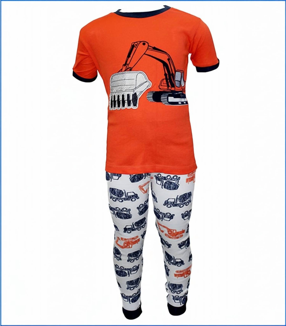 Kids Short Sleeve Construction Trucks Pajama Set