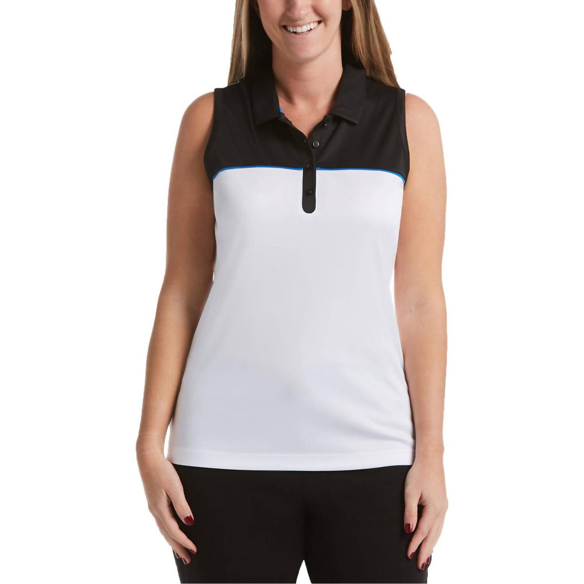 Colorblocked Sleeveless Golf Fitness Polo