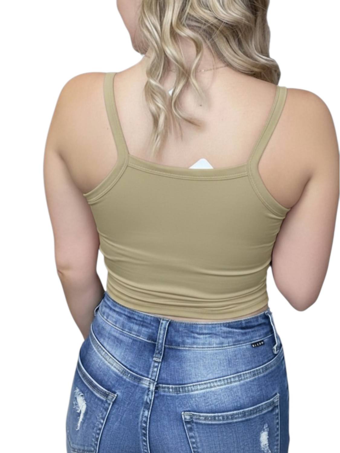 Basic Padded Cropped Tank Top