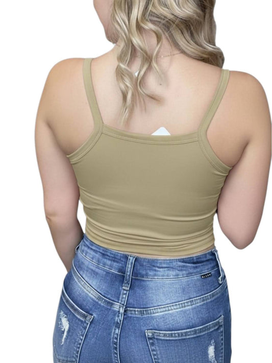 Basic Padded Cropped Tank Top