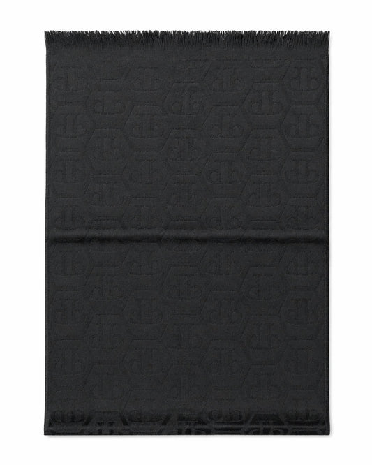 Men's Wool Blend Knit Logo Scarf