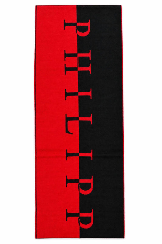 Men's Wool Blend Knit Logo Scarf