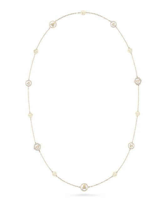 Women's Mini Logo Crystal Cable Chain Necklace