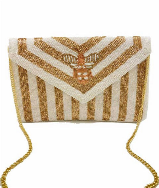 Women's Beaded Bee Clutch Bag