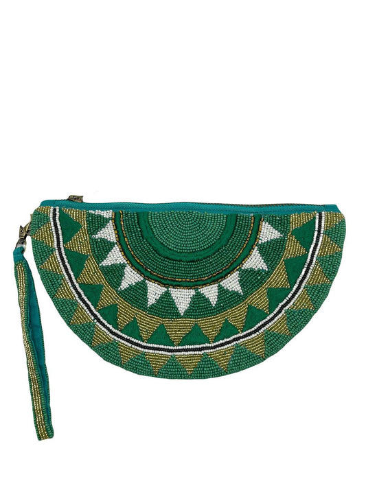 Women's Crescent Beaded Wristlet