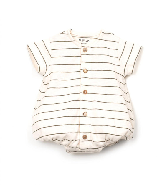 Baby's Striped Rib Flame Jumpsuit