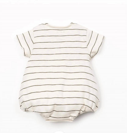 Baby's Striped Rib Flame Jumpsuit