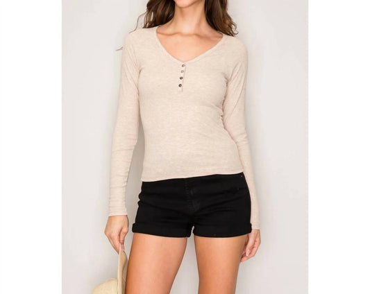 Women's Picot-stitch V-neck Top