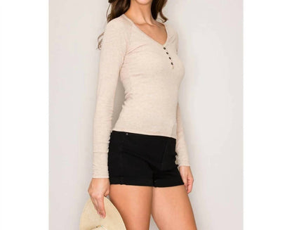 Women's Picot-stitch V-neck Top