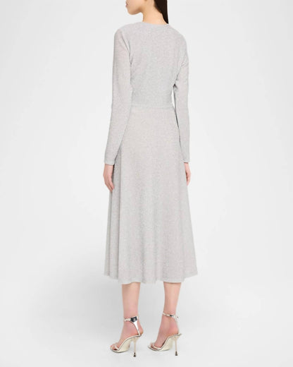 Twist Front Long Sleeve Sparkle Dress