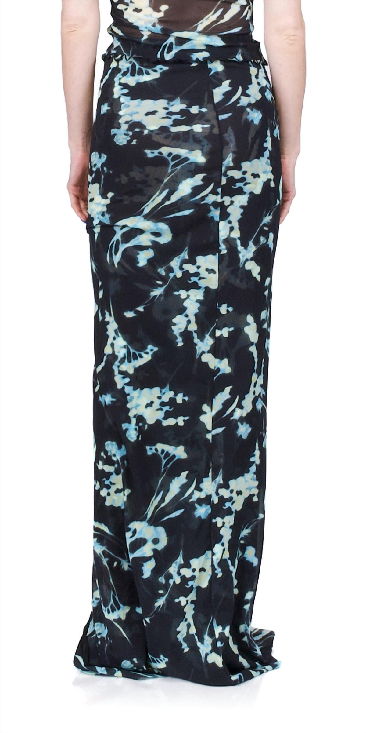 Mesh Button Down Maxi Skirt
