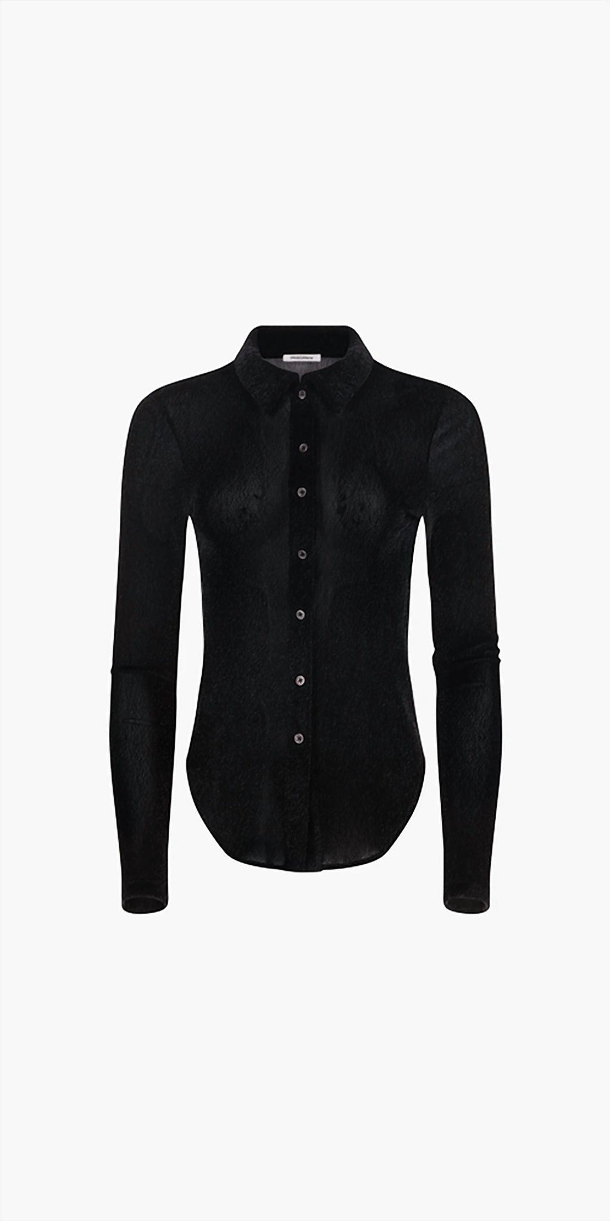 Velvet Mesh Button Down Shirt