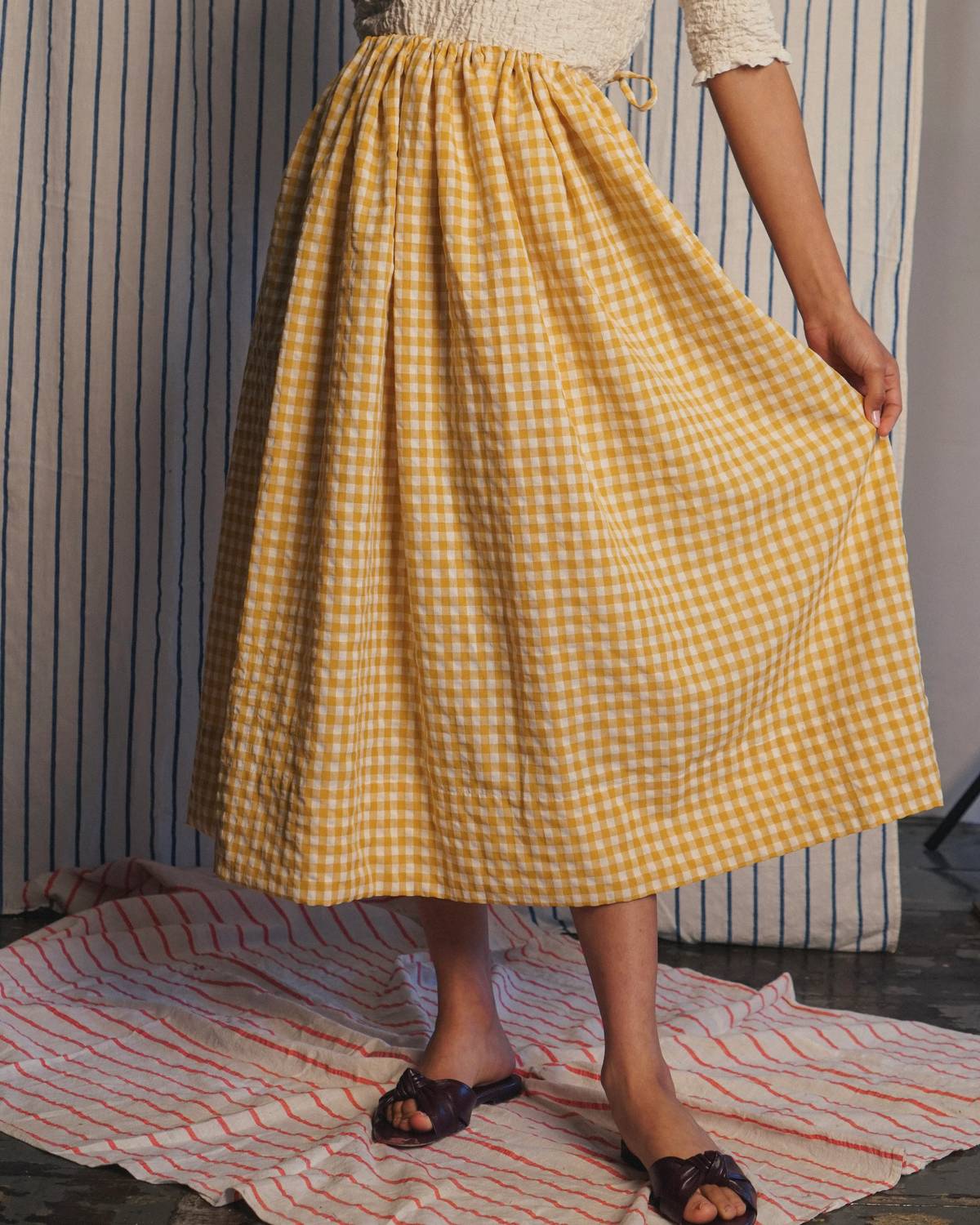 Drawstring Dirndl Skirt