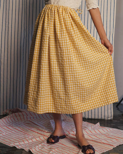 Drawstring Dirndl Skirt