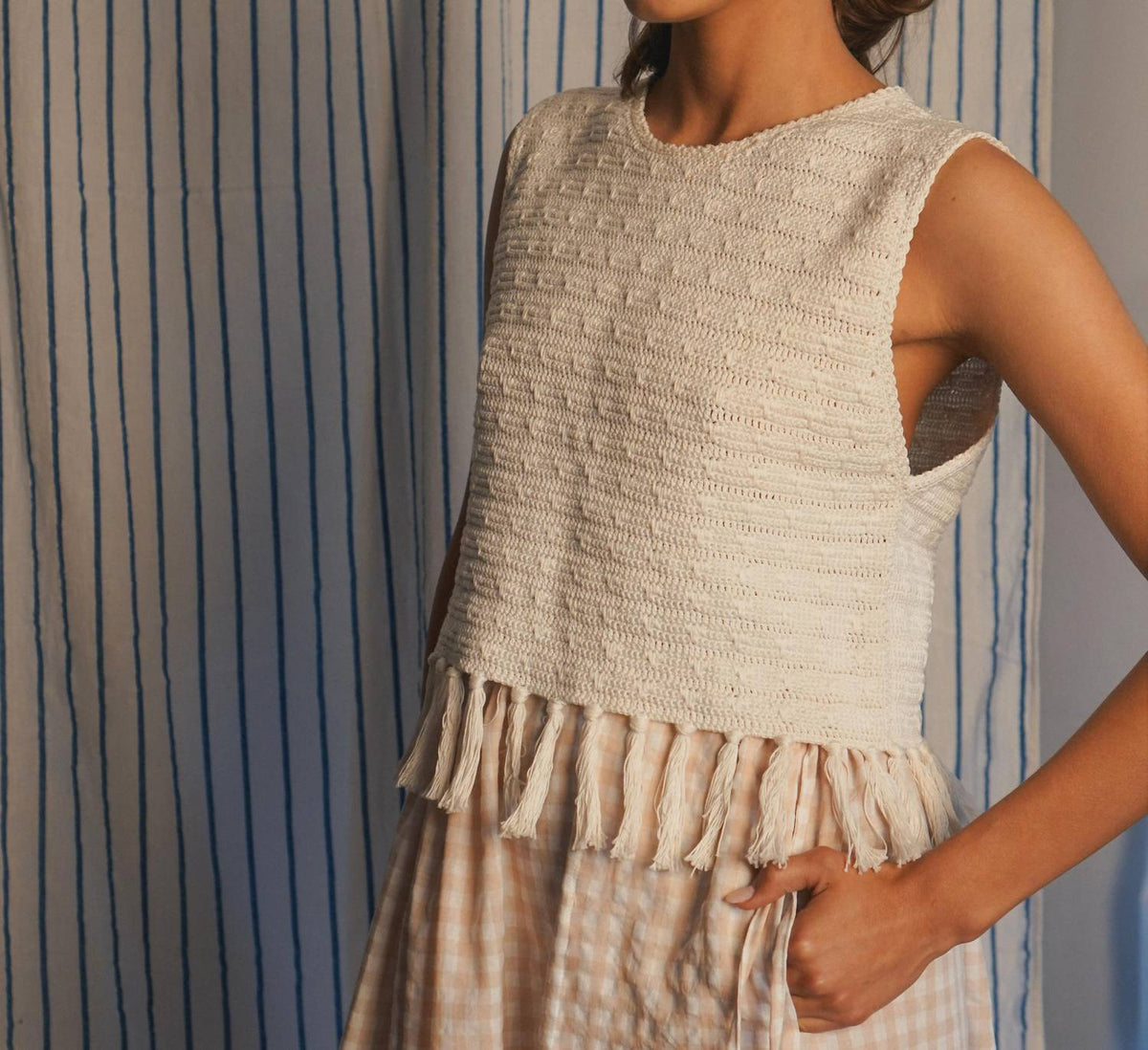 Fringe Hem Crochet Vest
