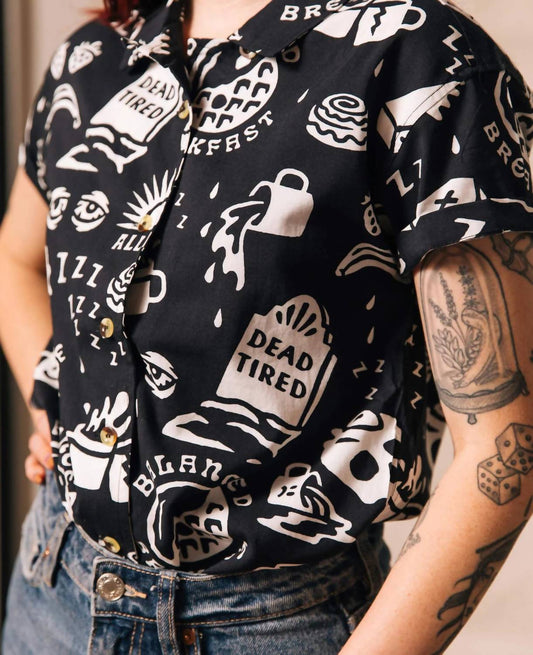 Dead Tired Button-up Top Shirt