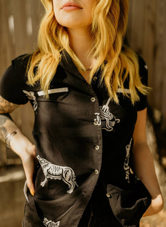 Pasta La Vista Button-up Top Shirt