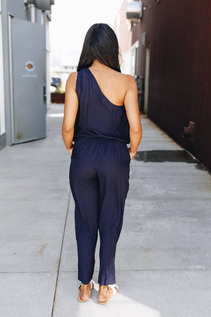 Bare Shoulder Jumpsuit