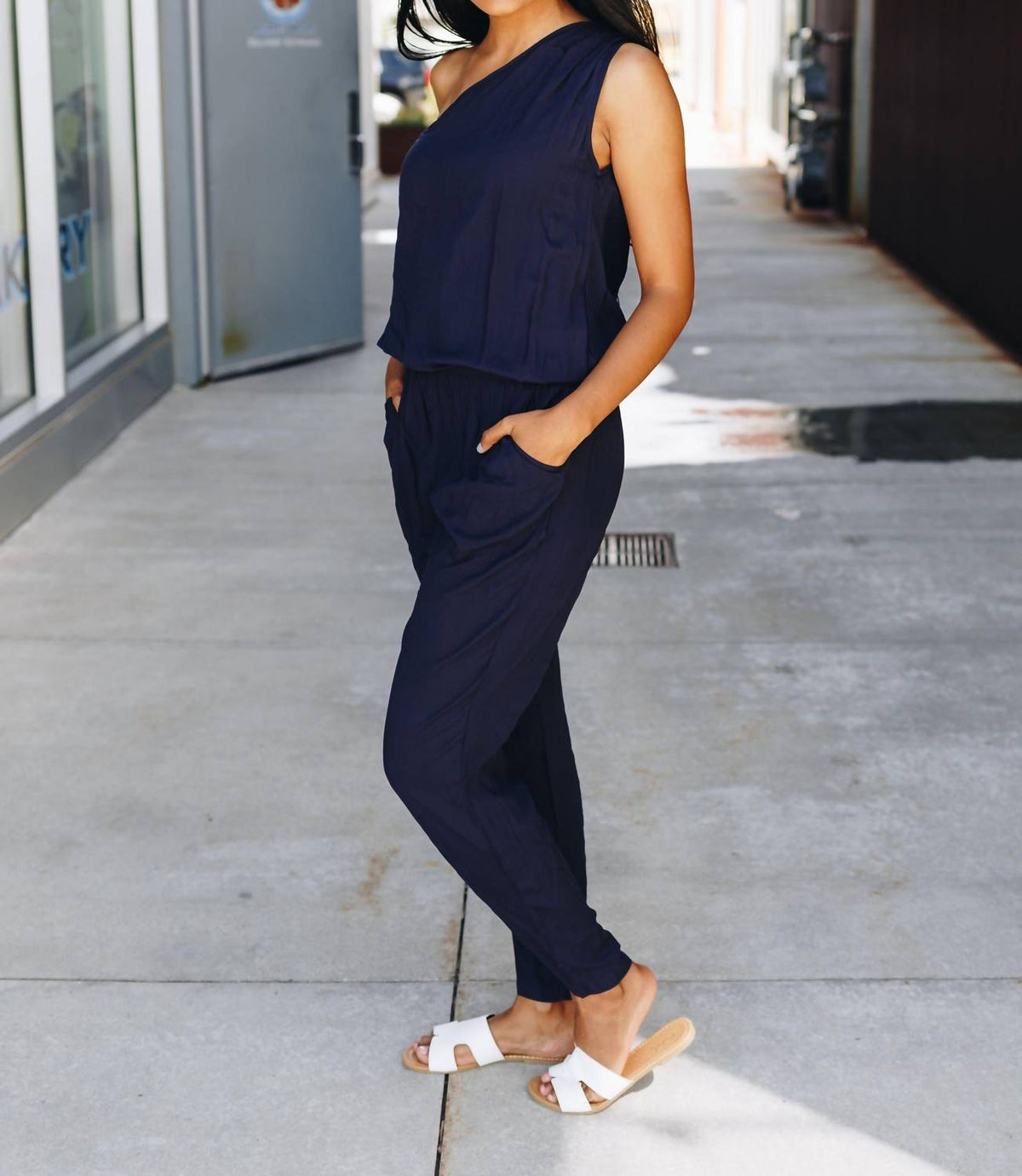 Bare Shoulder Jumpsuit
