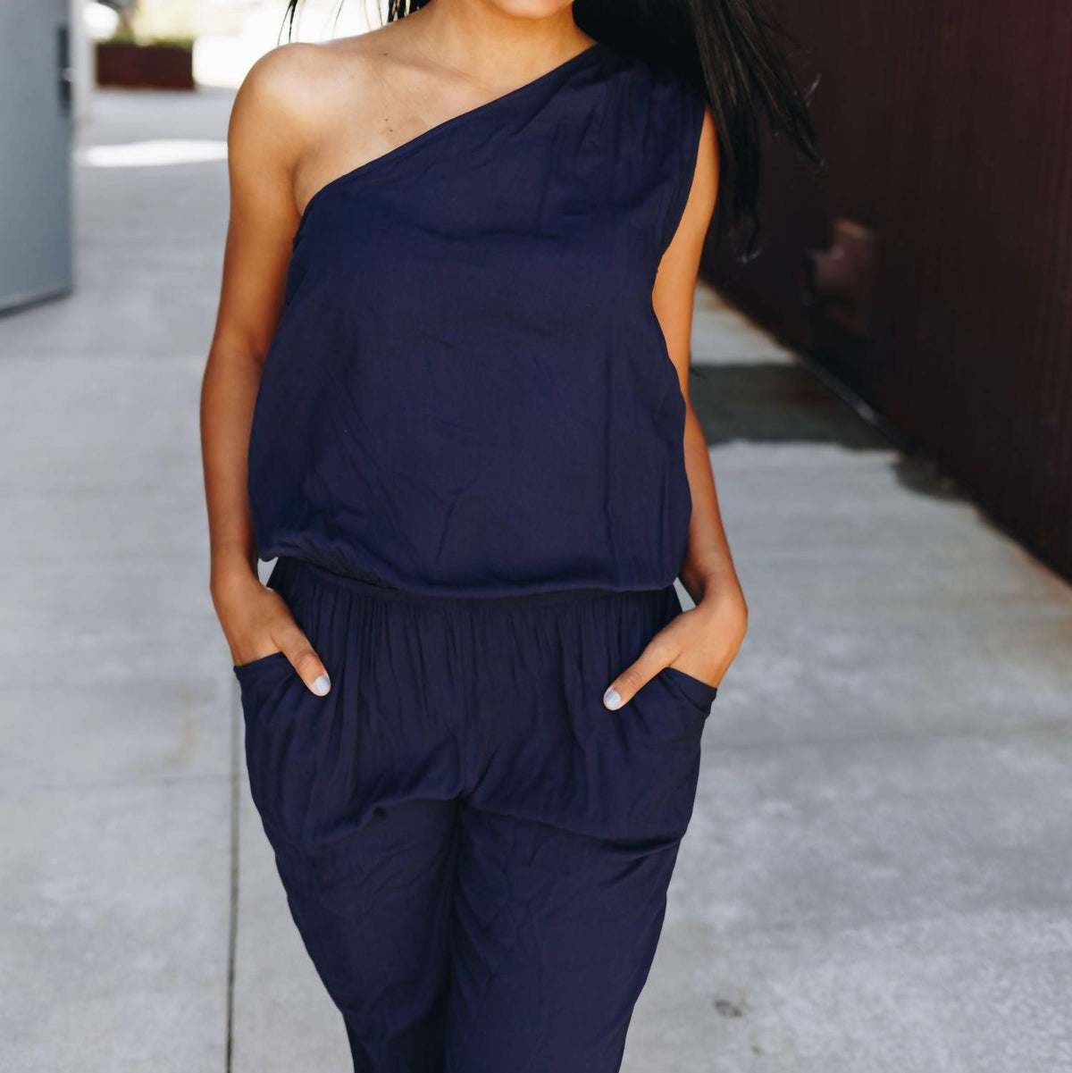 Bare Shoulder Jumpsuit