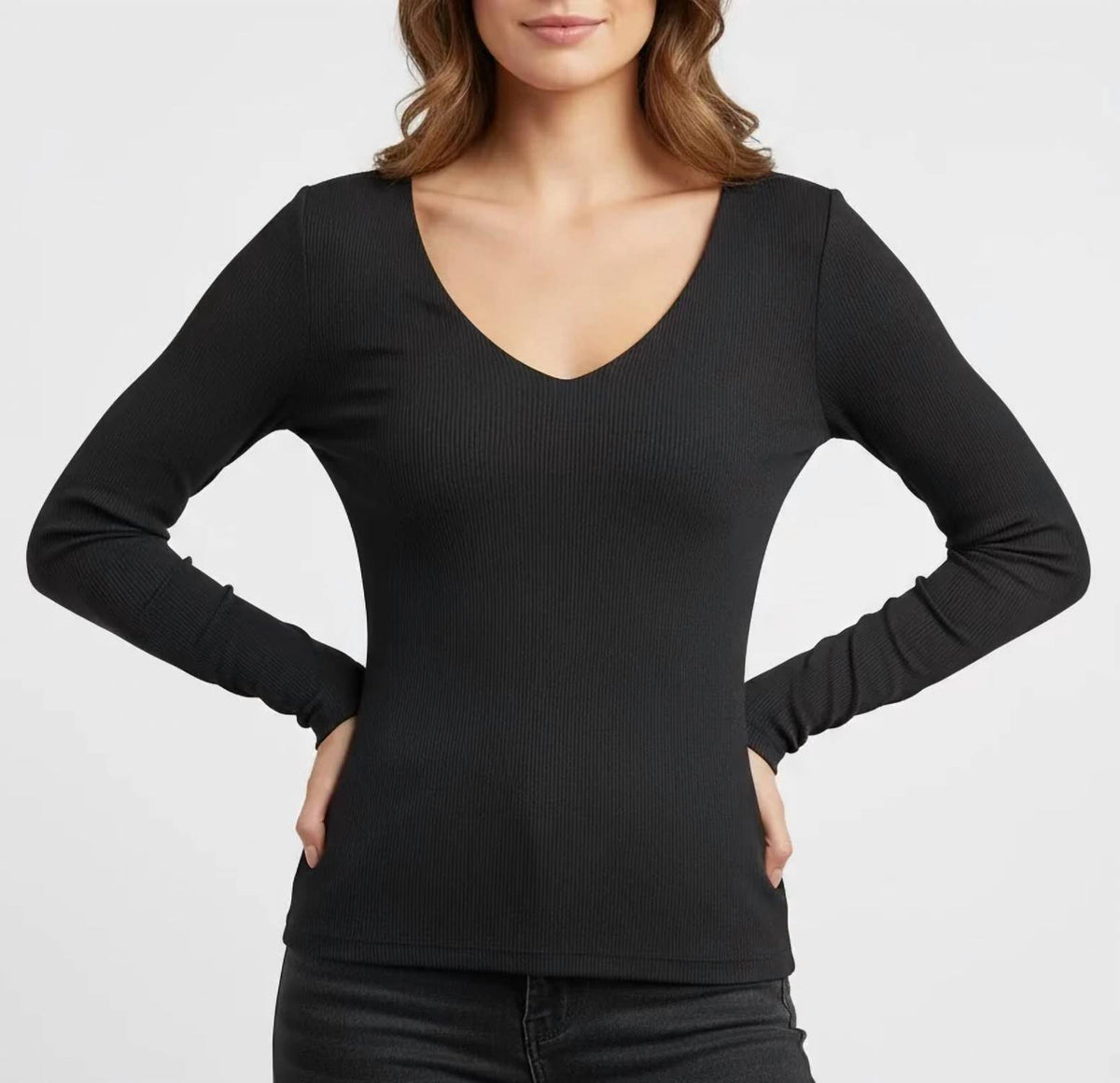 Long Sleeve V-neck Top