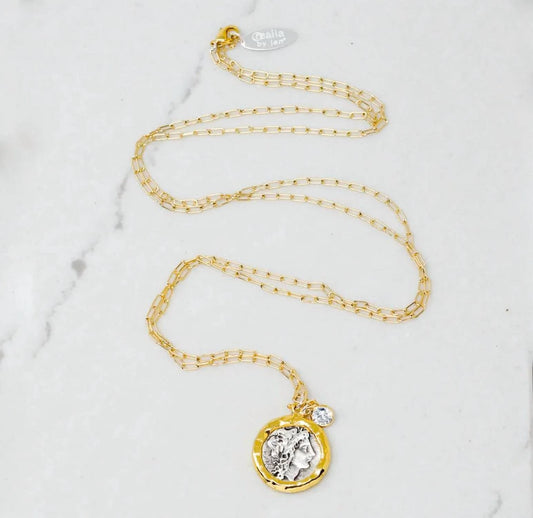 Women's Greek Coin Necklace