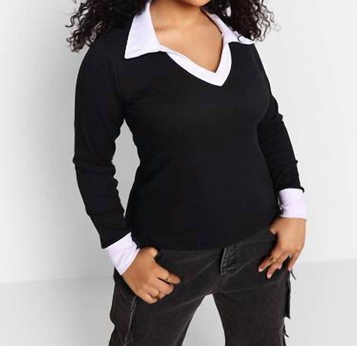 Trudy Contrast Collared Top