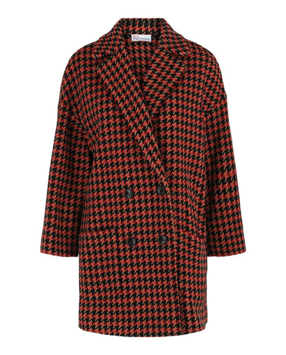 Women's Double-breasted Houndstooth Coat