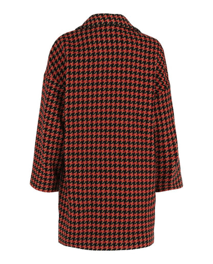 Women's Double-breasted Houndstooth Coat