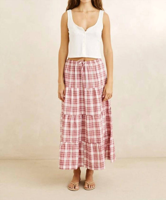 Chelsea Check Tiered Maxi Skirt
