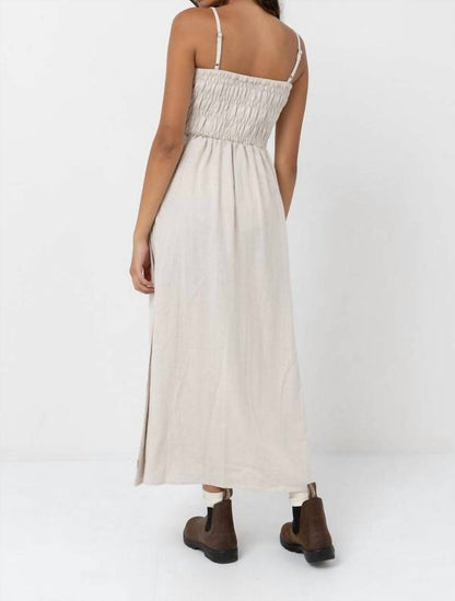Classic Shirred Midi Dress