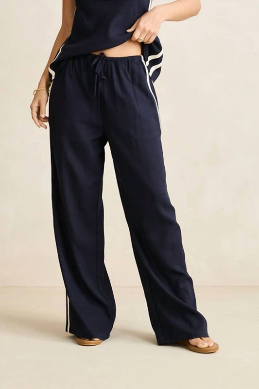 Contrast Linen Track Pant