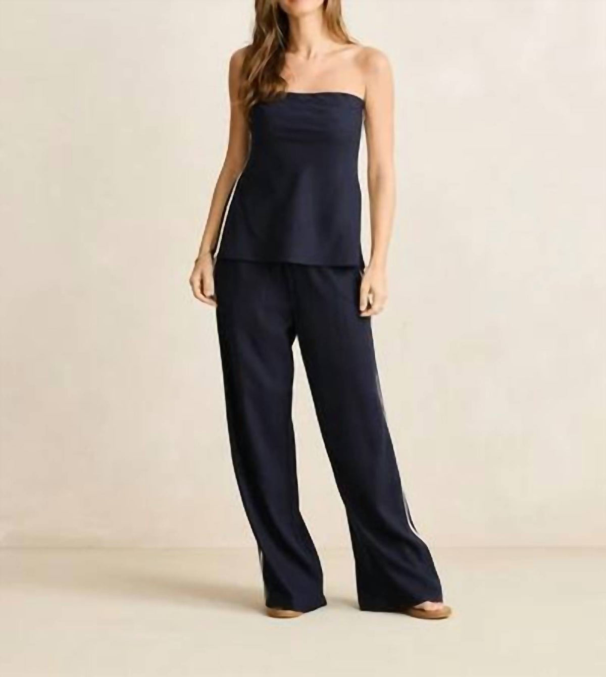 Contrast Linen Track Pant