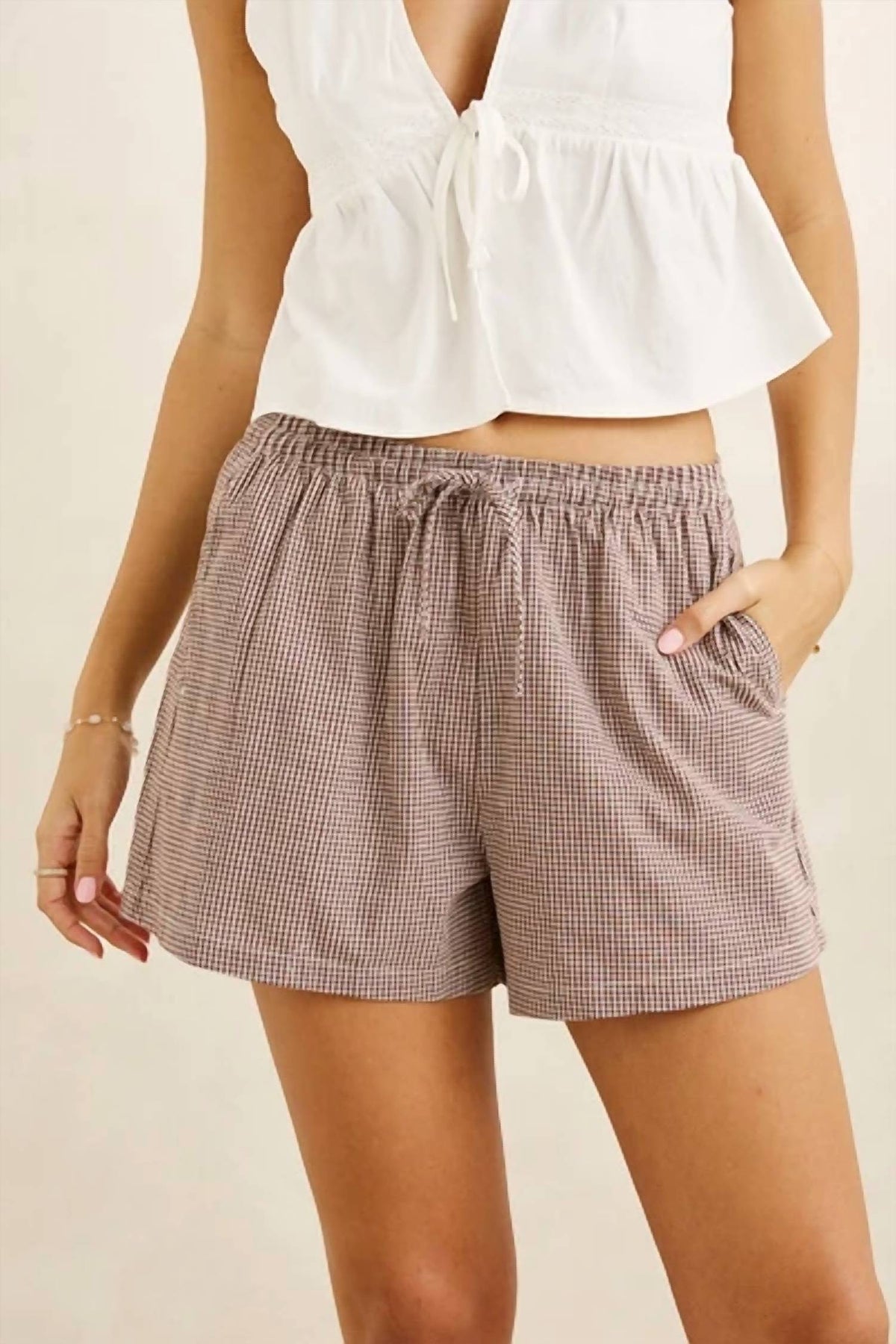 London Check Beach Short