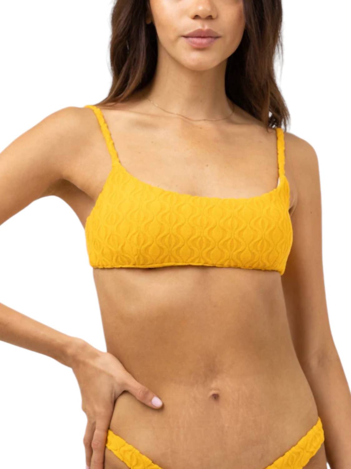 Ripple Terry Crop Bikini Top
