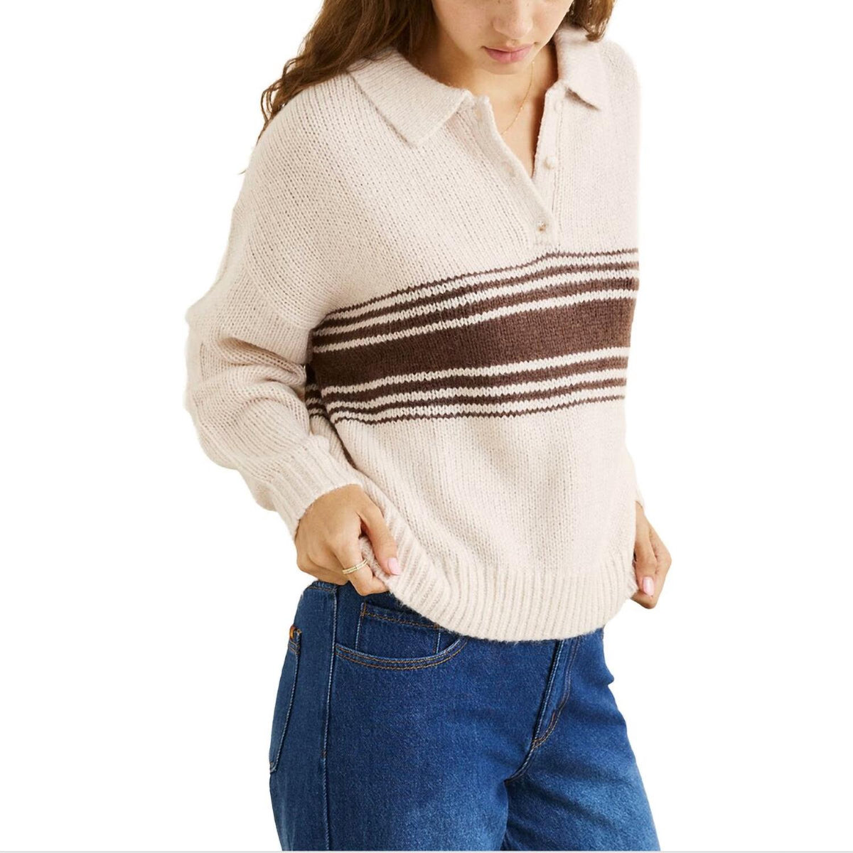 Strata Knit Collared Jumper
