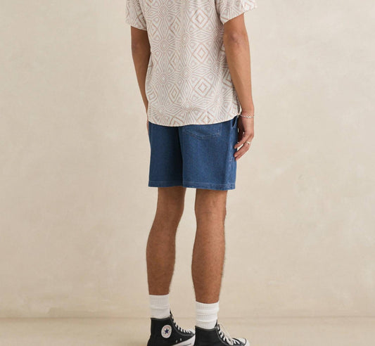 Rhythm. Men's Textured Wale Jam Shorts in Washed Indigo - view 2