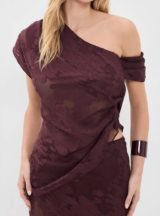 ROAME Women's Marcel Top in Mulberry Jacquard